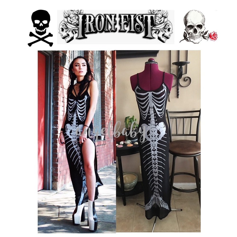 Iron Fist Bone Deep Mesh Maxi Dress in Black!